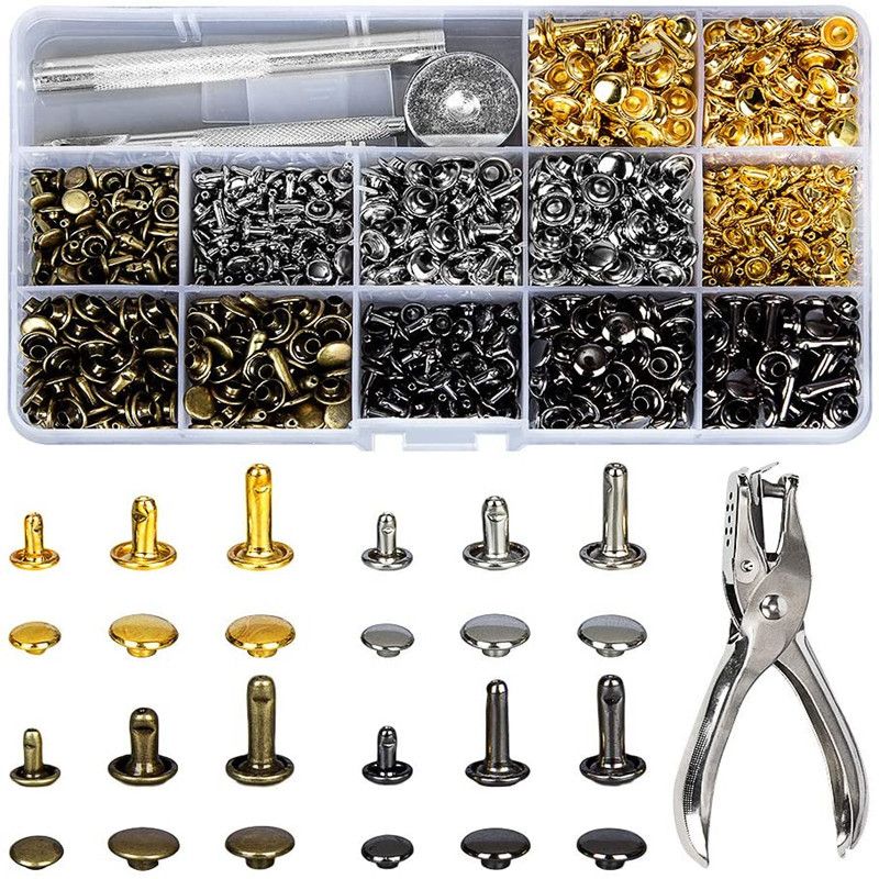 Metal Double Cap Rivets Stud R - Rivet Setter Tool 评论和价格
