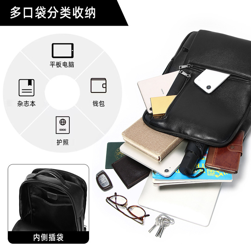 Black Genuine Leather Laptop B - Leather Work Rucksack Mens 评论和价格