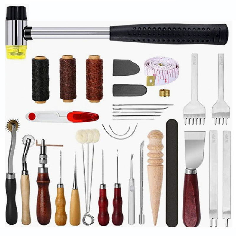 Leather Craft Tool Kit Leather - Groover Stitching Tool 评论和价格