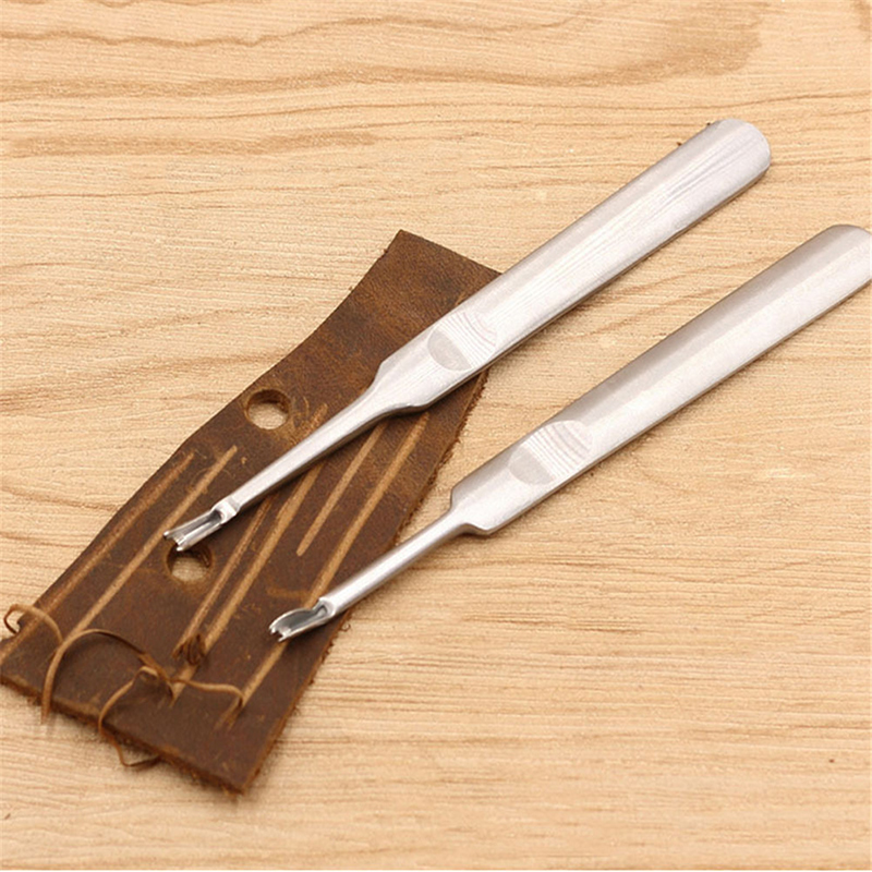 (.) 2Pcs Leather Leathercraft  - Groover Stitching Tool 评论和价格