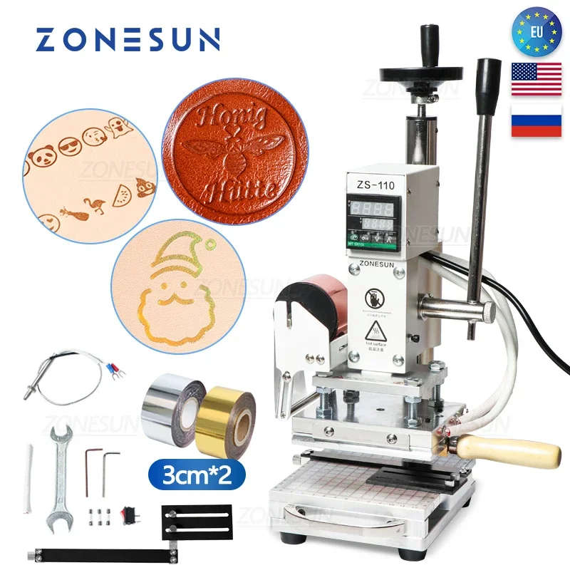 ZONESUN ZS110 Hot Foil Stampin - Leatherwork Hand Press 评论和价格